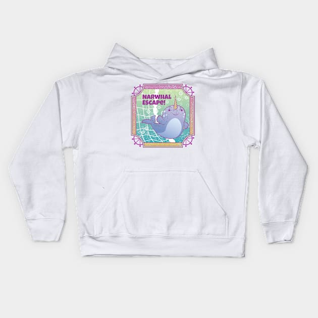 Narwhal Escape Kids Hoodie by Sue Cervenka